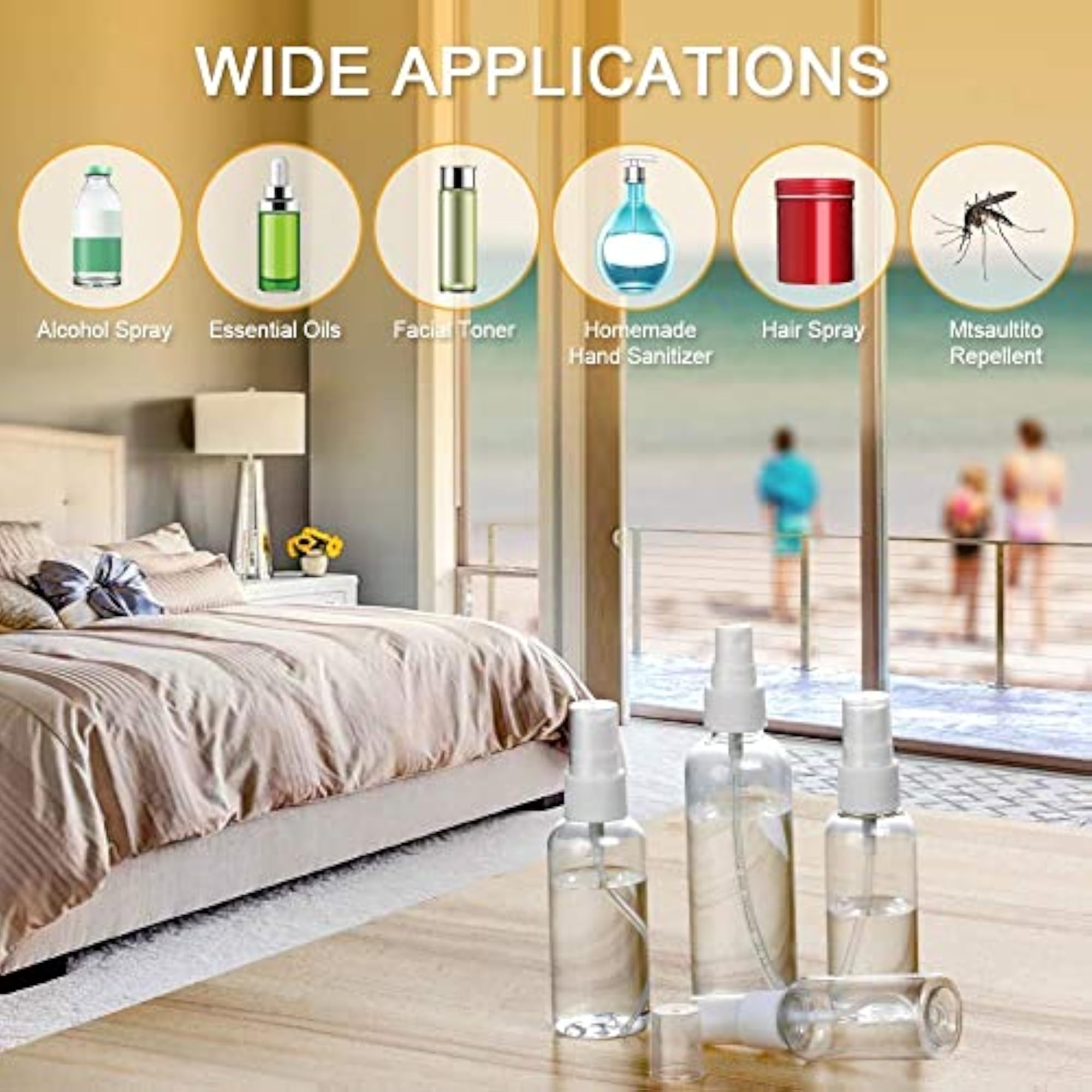 Fine Mist Spray Bottle, 100ml Continuous Spray